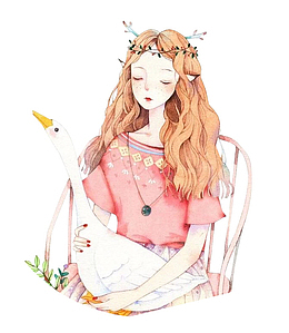 抱天鹅的女孩