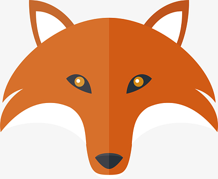 手绘卡通动物狐狸头像设计素材