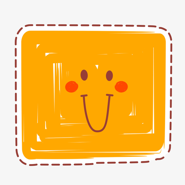黄色四边形表情图形设计素材