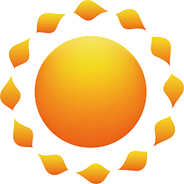 矢量图火焰环绕的太阳