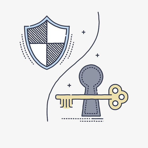 卡通手绘护盾png