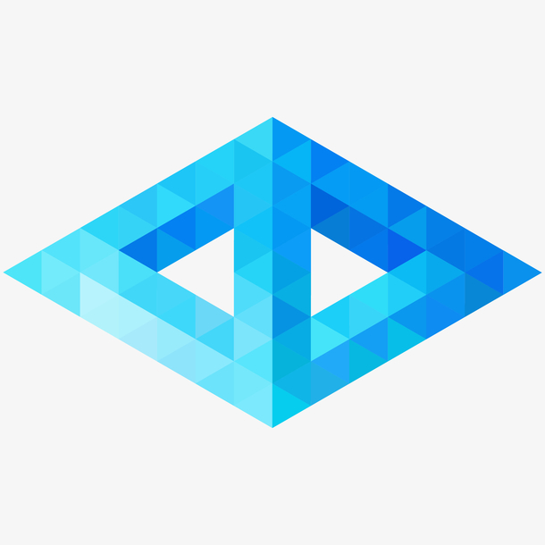 蓝色菱形3d立体插画