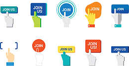 创意插画彩绘位图图形手指加入我