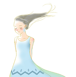 手绘人物插画夏日立夏的女孩插图