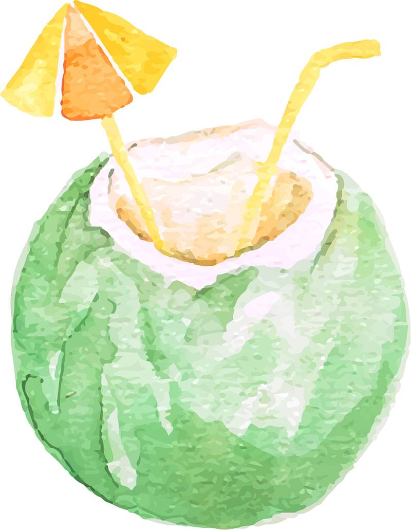 夏日水果绿色椰子