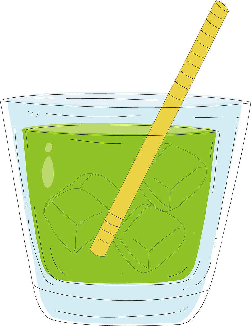 矢量图绿色的苦瓜汁