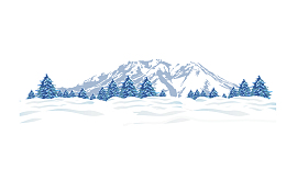 卡通雪地雪山