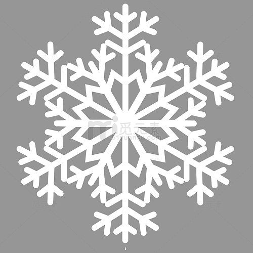白色卡通装饰冬季雪花装饰图