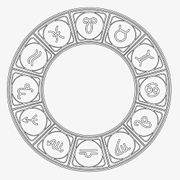 圆形十二星座表盘手绘