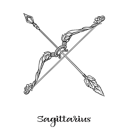 射手座的线性手绘