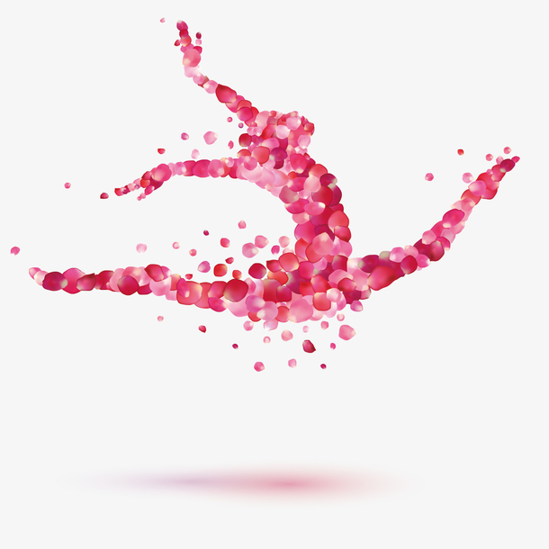 跳舞女人装饰花瓣