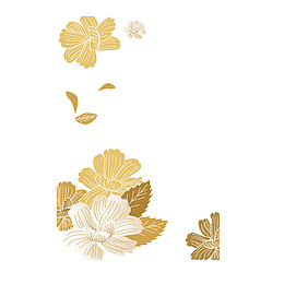 金色花朵边框矢量