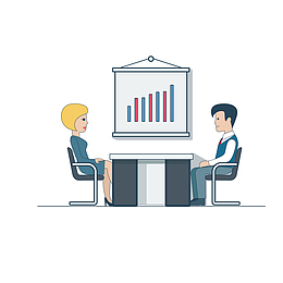 面对面交谈矢量插图