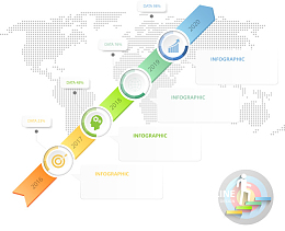 矢量立体标签点阵地图图表