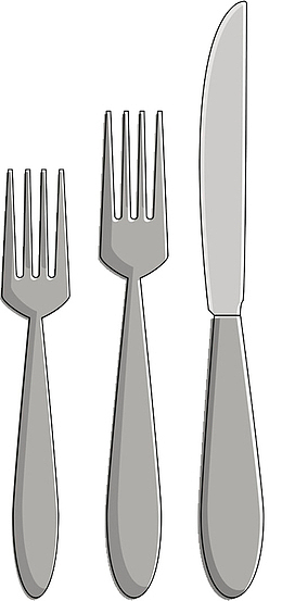 手绘卡通装饰插图西餐餐具