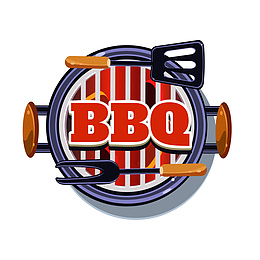 卡通BBQ烧烤标签设计