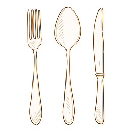 手绘插画餐具用品