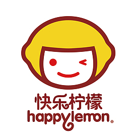 快乐柠檬矢量奶茶店LOGO