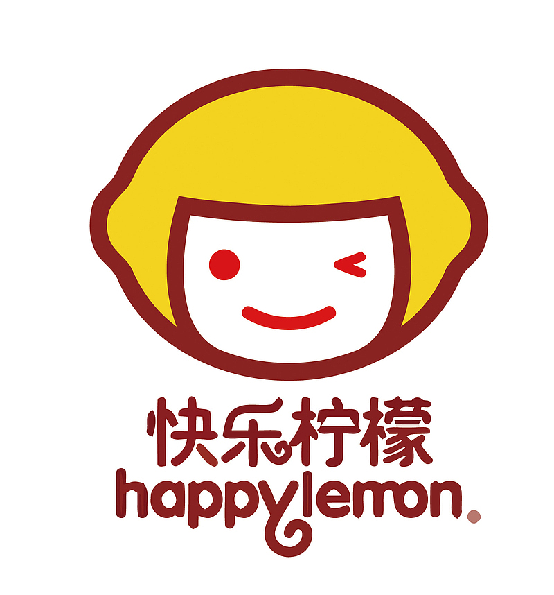 快乐柠檬矢量奶茶店LOGO