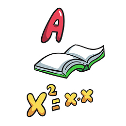 卡通本子数学符号