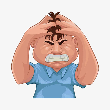 卡通人物抓狂挠头矢量装饰图