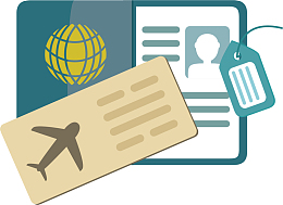 矢量图出国护照图标