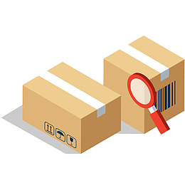 卡通包裹检查检验矢量图