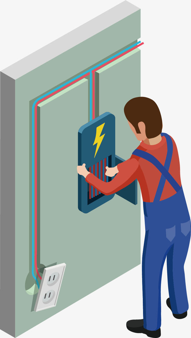 矢量图手绘电气室