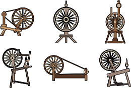 矢量图原始织布机