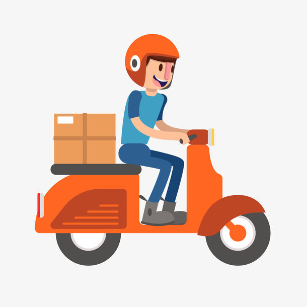 矢量开心的配送员