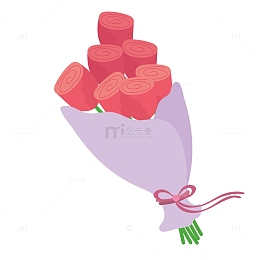玫瑰花束设计矢量图