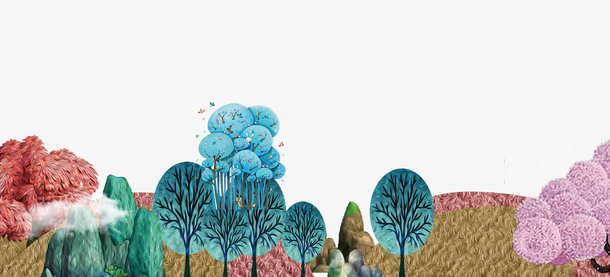 水彩大自然景色图案