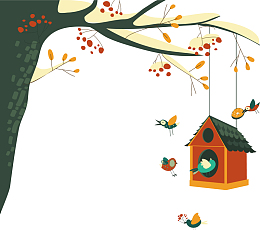 矢量图水彩大树装饰