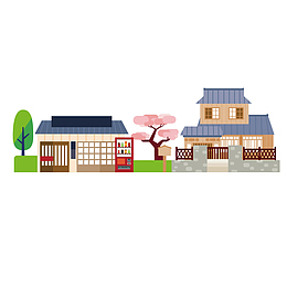 可爱日本庭院手绘