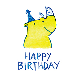 黄色犀牛矢量动物