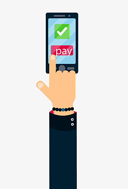 卡通手机支付矢量图