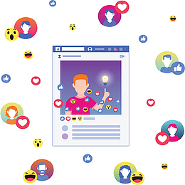 彩色点赞留言社交