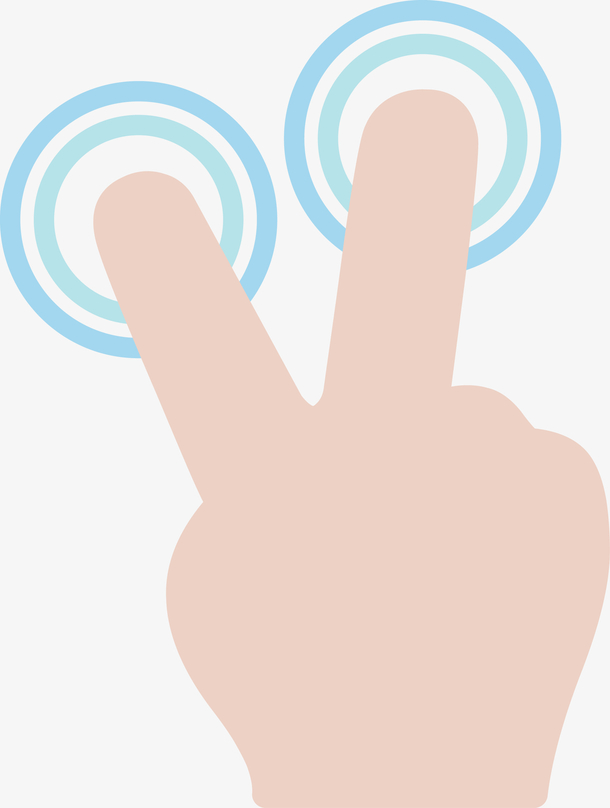 卡通点击触摸手势png图