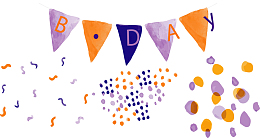 水彩生日派对花纹