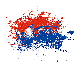 手绘红色蓝色墨迹