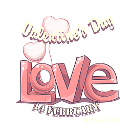 卡通爱情情人节艺术字