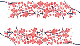 浪漫红色樱花花纹