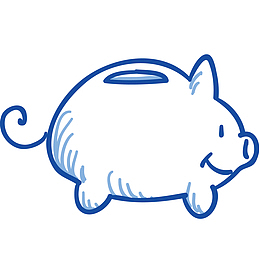 小猪储蓄罐矢量插画