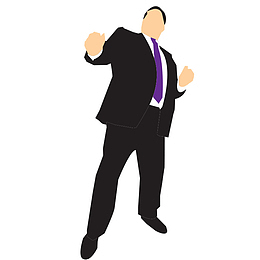 手绘穿西服商务人员PNG