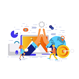 矢量金融商业理财营销团队合作