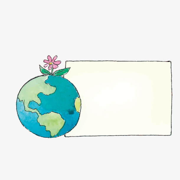 矢量地球小花装饰下载