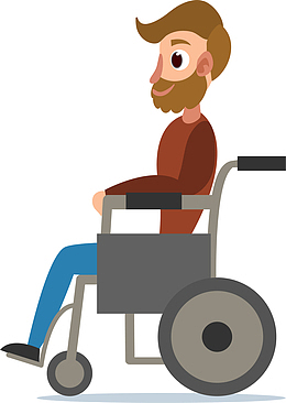 全国助残日坐着轮椅的人
