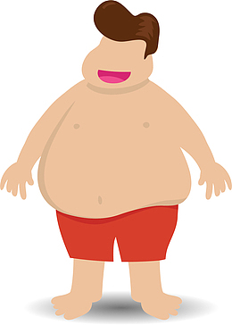 大笑卡通肥胖男人