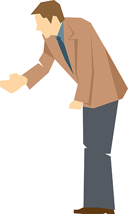 弯腰握手的男人插画