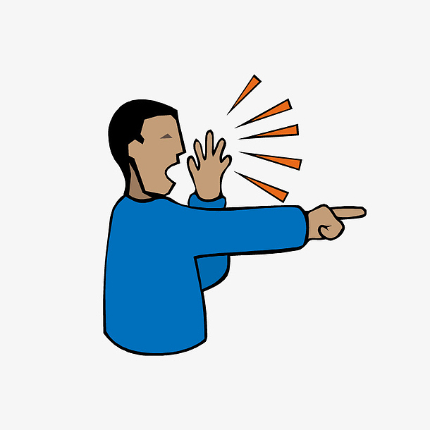 大声喊叫的男人手绘图
